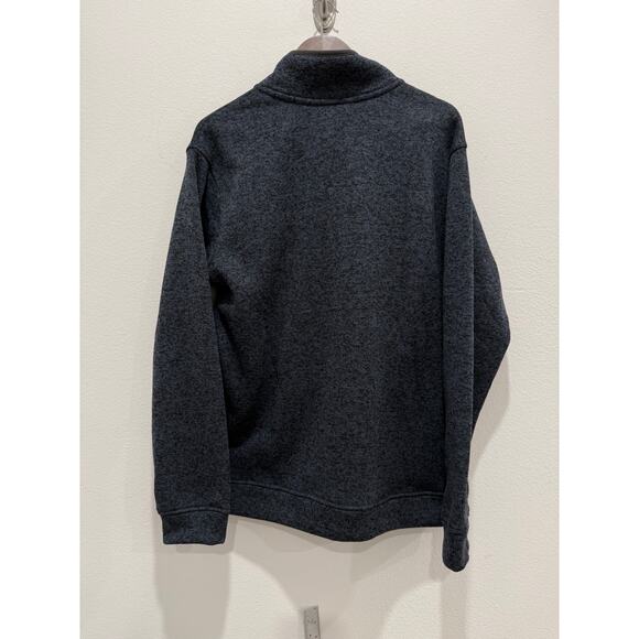 Eddie Bauer Men’s Large Navy Pullover Sweater Collared 1/4 Snap Button Up Casual - Picture 2 of 6